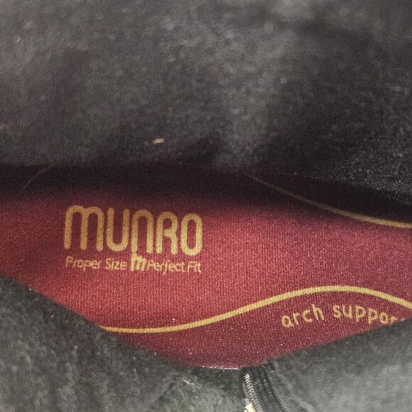 Munro Mid Calf Black Leather Boots Tyler M612781 WM 11 Black Western Booties - Picture 8 of 10